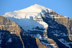 09 The Light Of Sunrise Quickly Changes To White On Mount Temple Close Up From Lake Louise Village